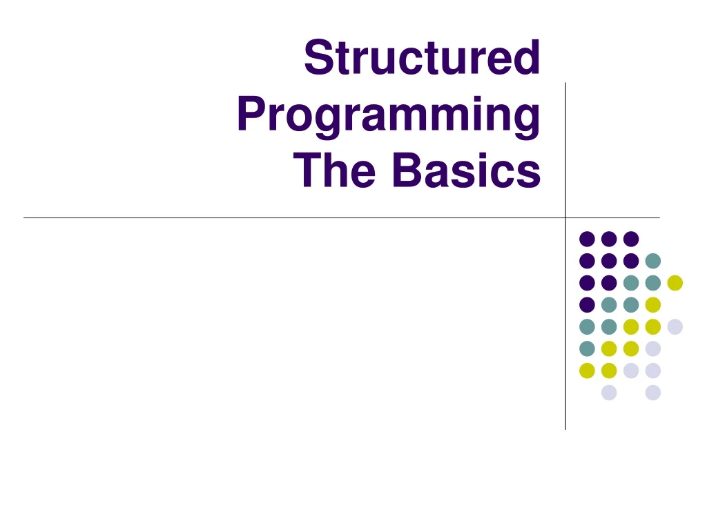 structured programming the basics