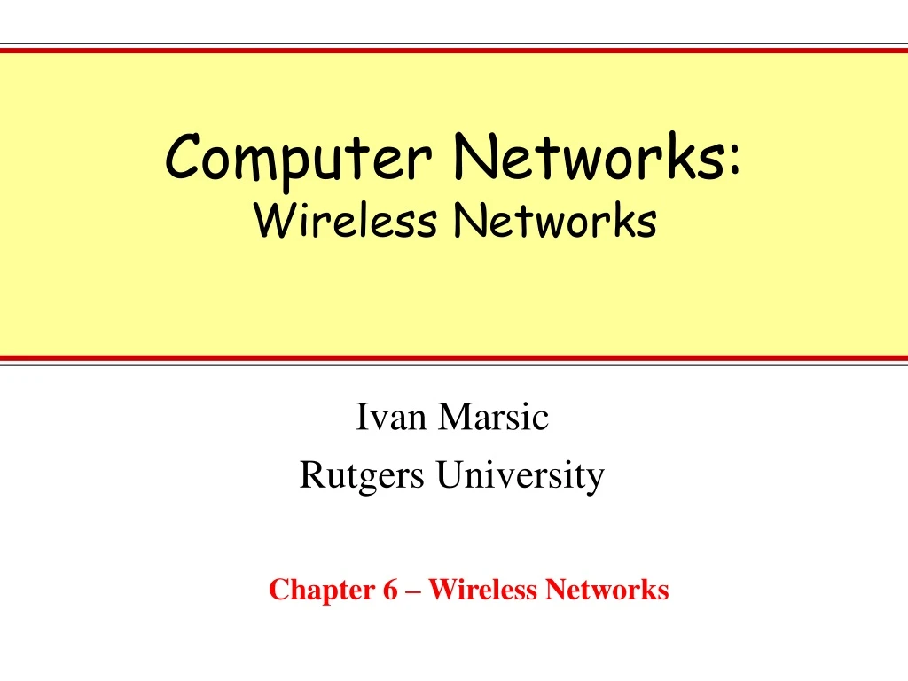 computer networks wireless networks