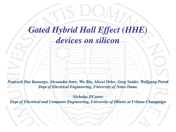 Gated Hybrid Hall Effect (HHE) devices on silicon
