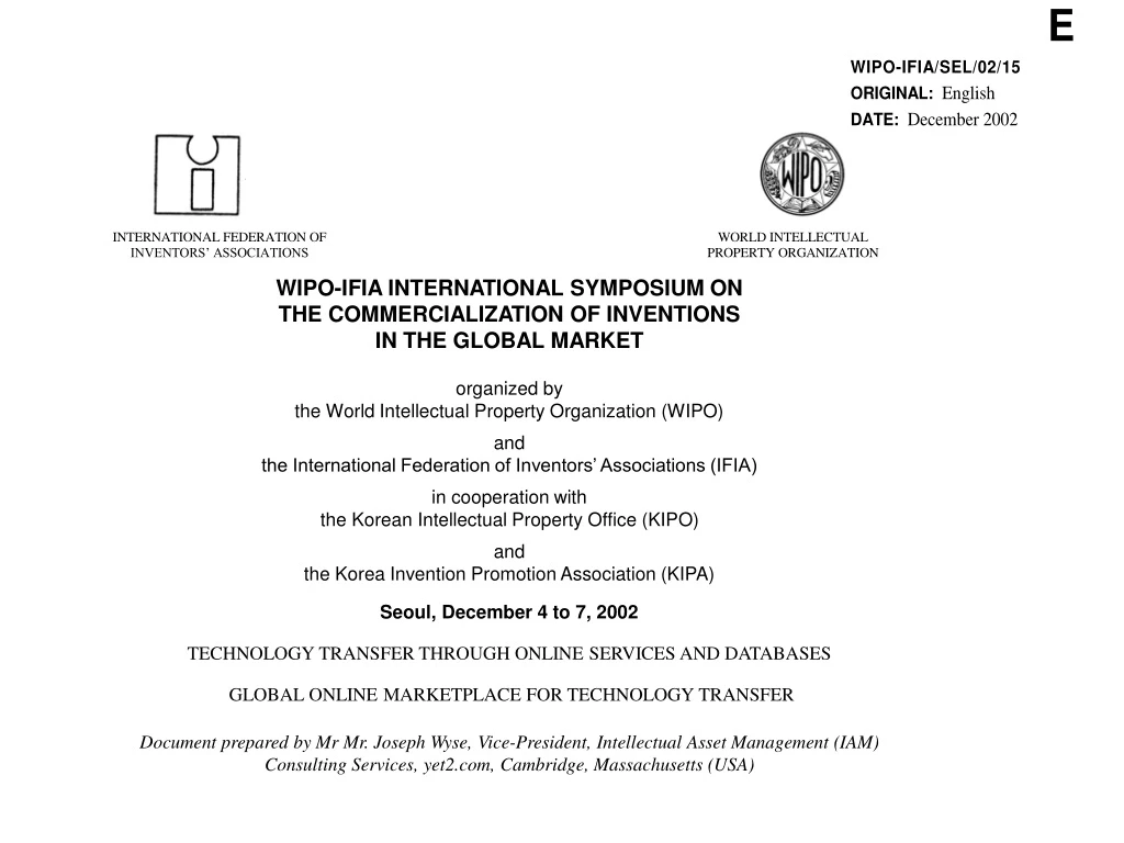 wipo ifia international symposium