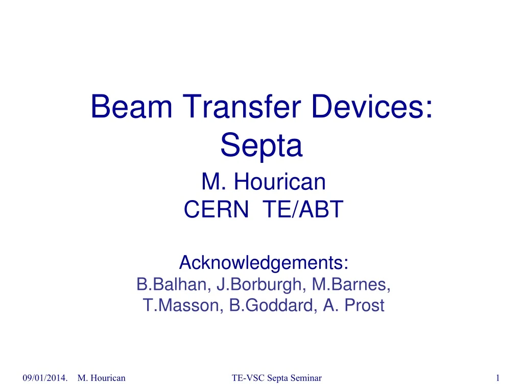 beam transfer devices septa