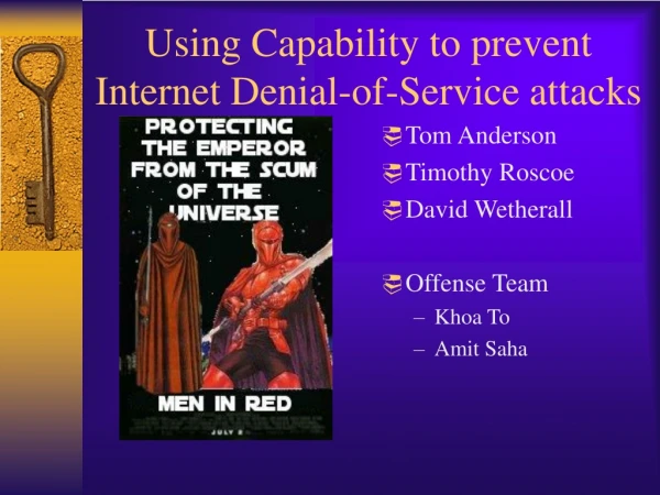 Using Capability to prevent Internet Denial-of-Service attacks