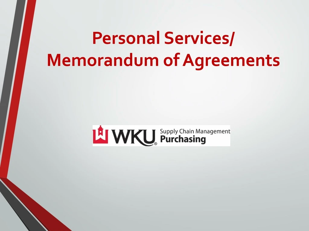 personal services memorandum of agreements