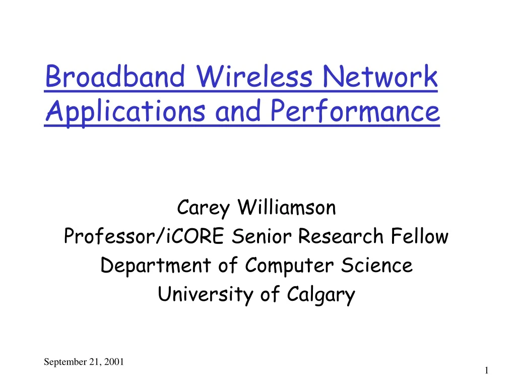 broadband wireless network applications and performance