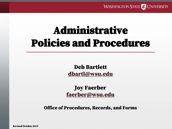 Administrative Policies and Procedures