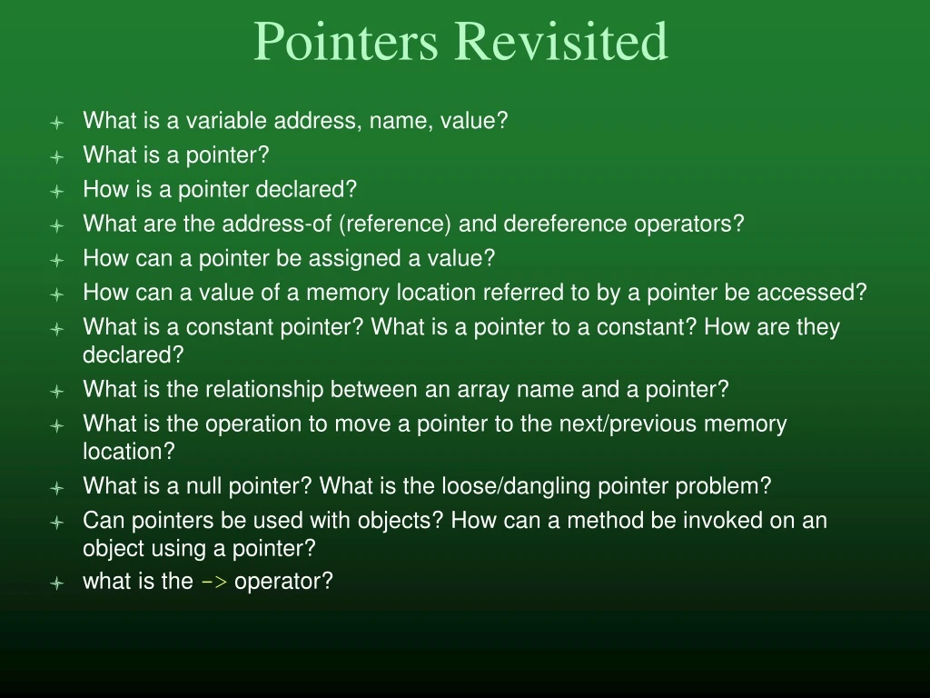 pointers revisited