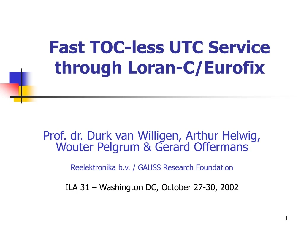 fast toc less utc service through loran c eurofix