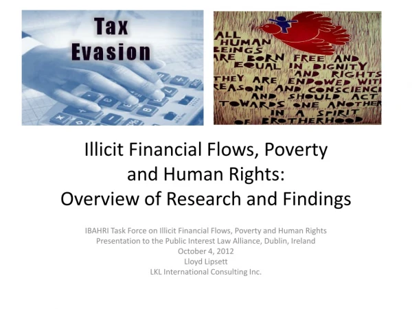 Illicit Financial Flows, Poverty  and Human Rights:   Overview of Research and Findings
