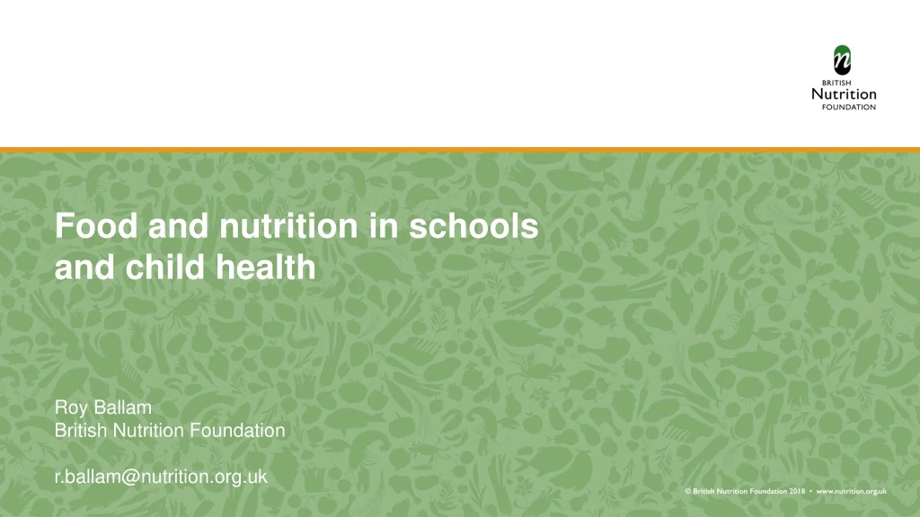 food and nutrition in schools and child health