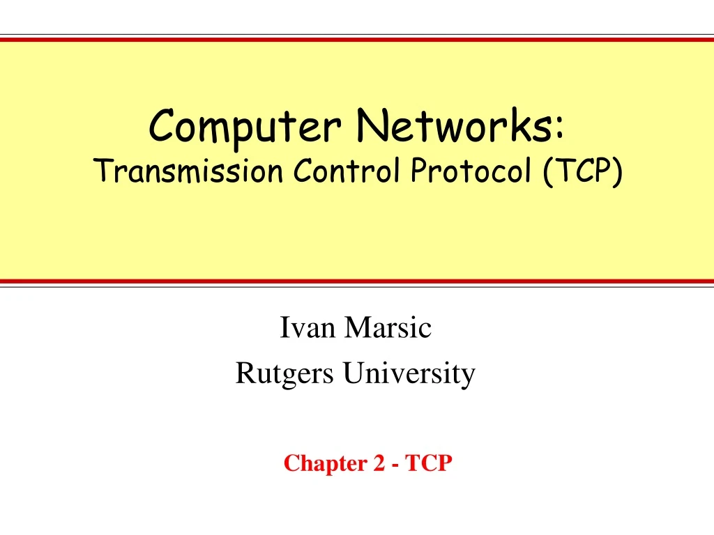 computer networks transmission control protocol tcp