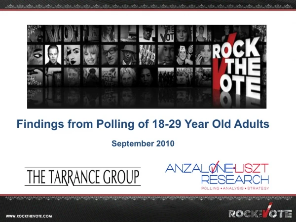 Findings from Polling of 18-29 Year Old Adults September 2010