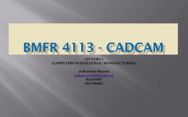 BMFR 4113 - CADCAM
