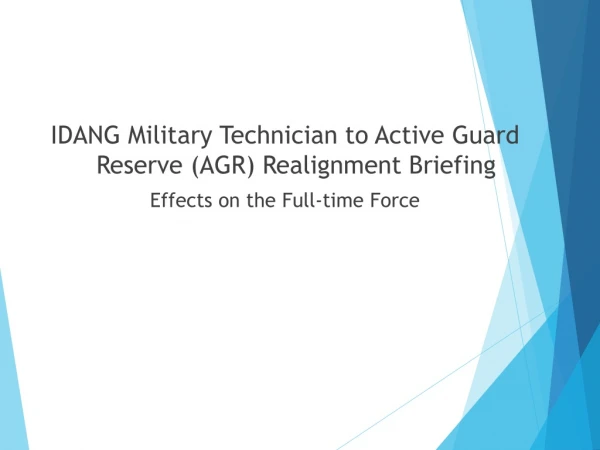 IDANG Military Technician to Active Guard Reserve (AGR) Realignment Briefing
