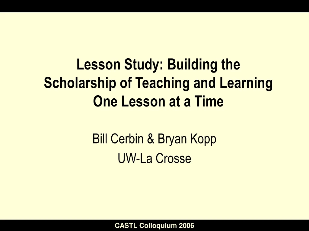 lesson study building the scholarship of teaching and learning one lesson at a time