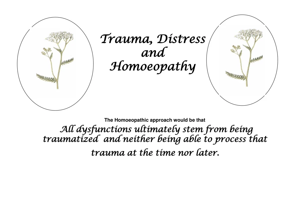 trauma distress and homoeopathy