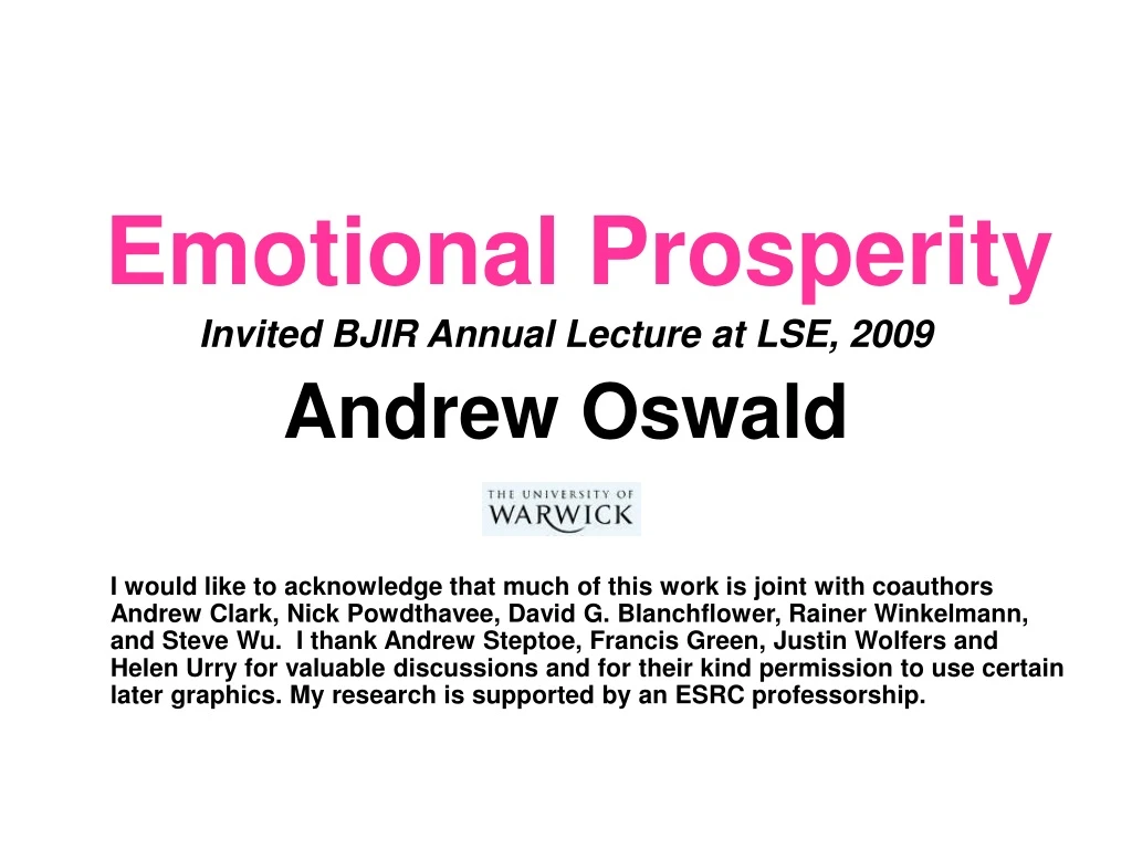 emotional prosperity invited bjir annual lecture