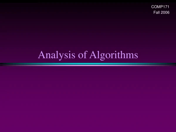 Analysis of Algorithms