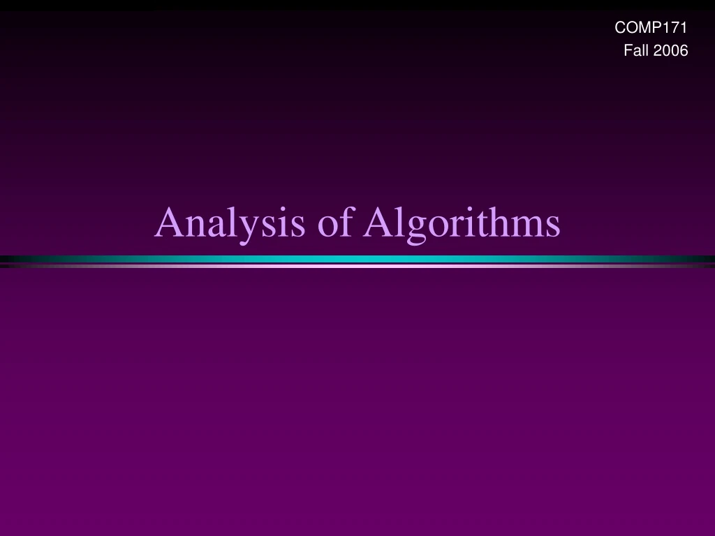 analysis of algorithms