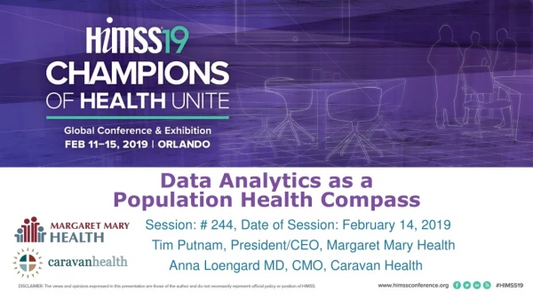 Data Analytics as a  Population Health Compass