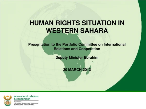HUMAN RIGHTS SITUATION IN WESTERN SAHARA