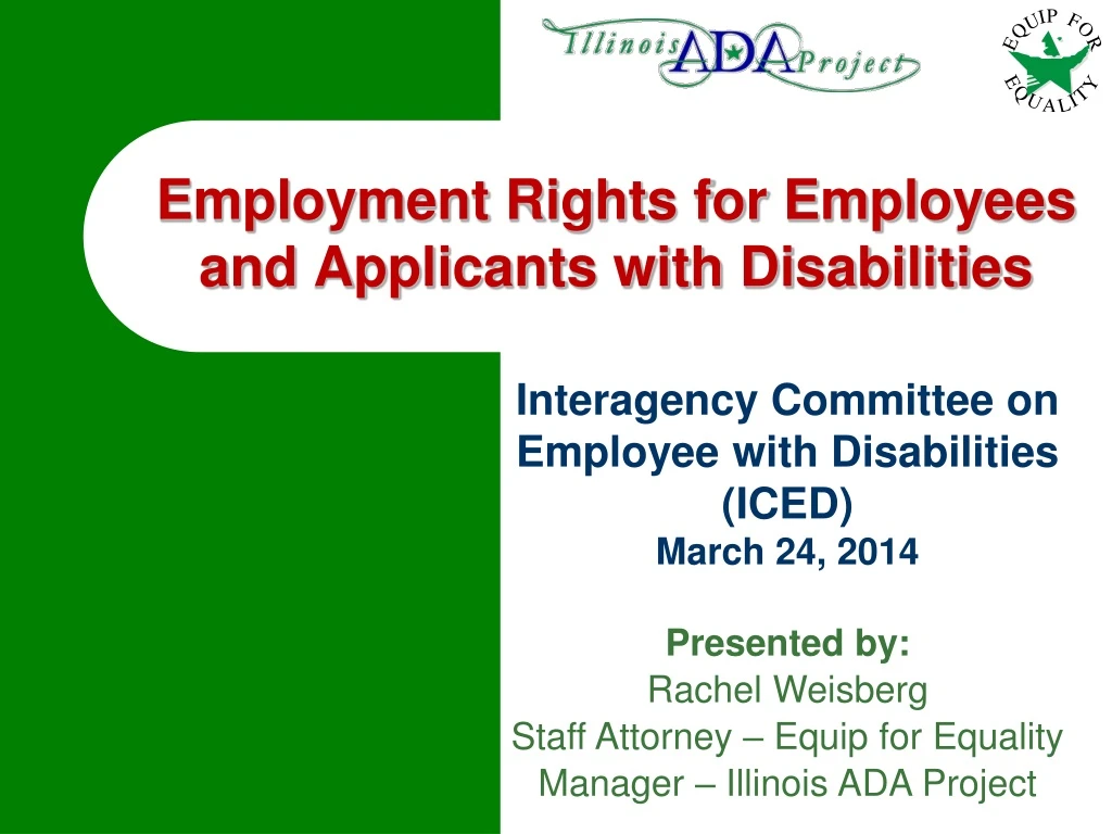 employment rights for employees and applicants with disabilities