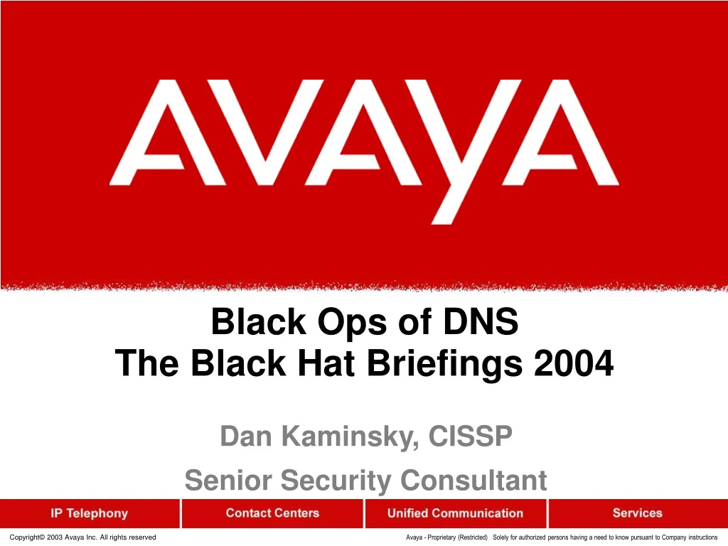 black ops of dns the black hat briefings 2004