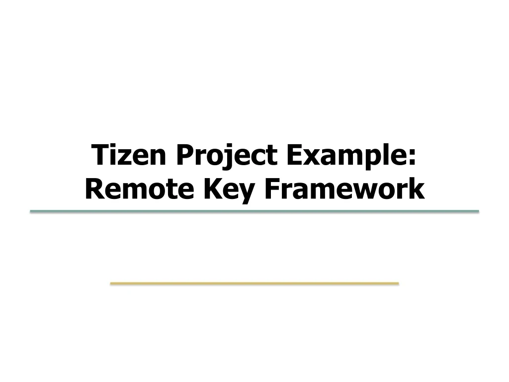 tizen project example remote key framework