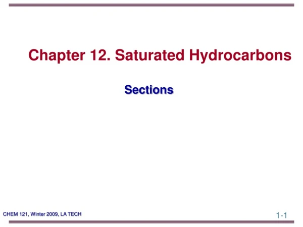 Chapter 12. Saturated Hydrocarbons