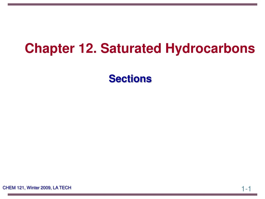 chapter 12 saturated hydrocarbons