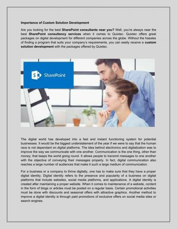 importance of custom solution development