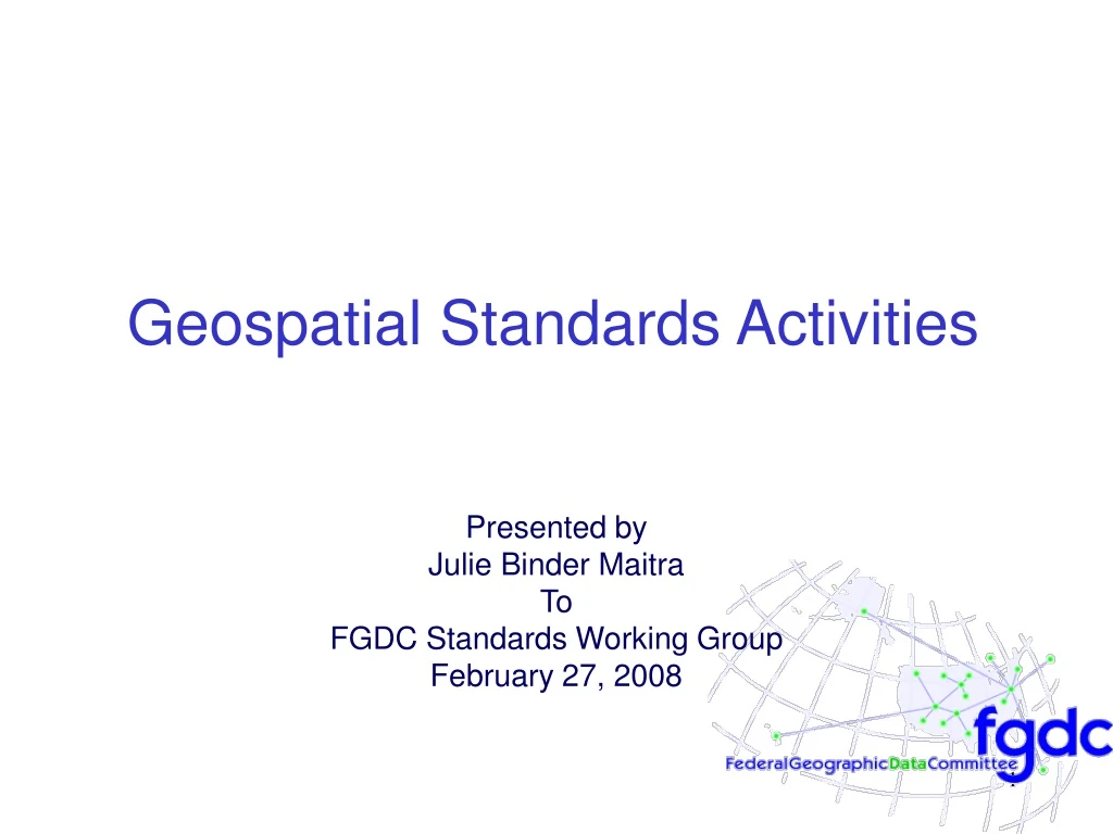 geospatial standards activities