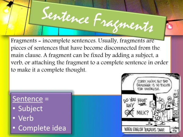 Sentence Fragments