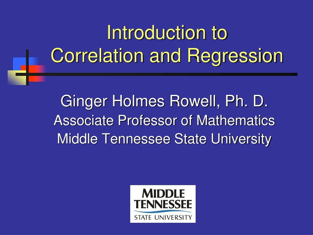 introduction to correlation and regression