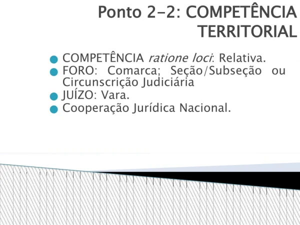 Ponto 2-2: COMPETÊNCIA TERRITORIAL