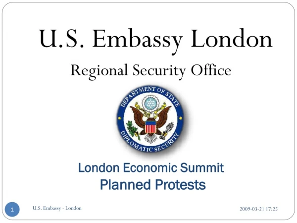 London Economic Summit  Planned Protests