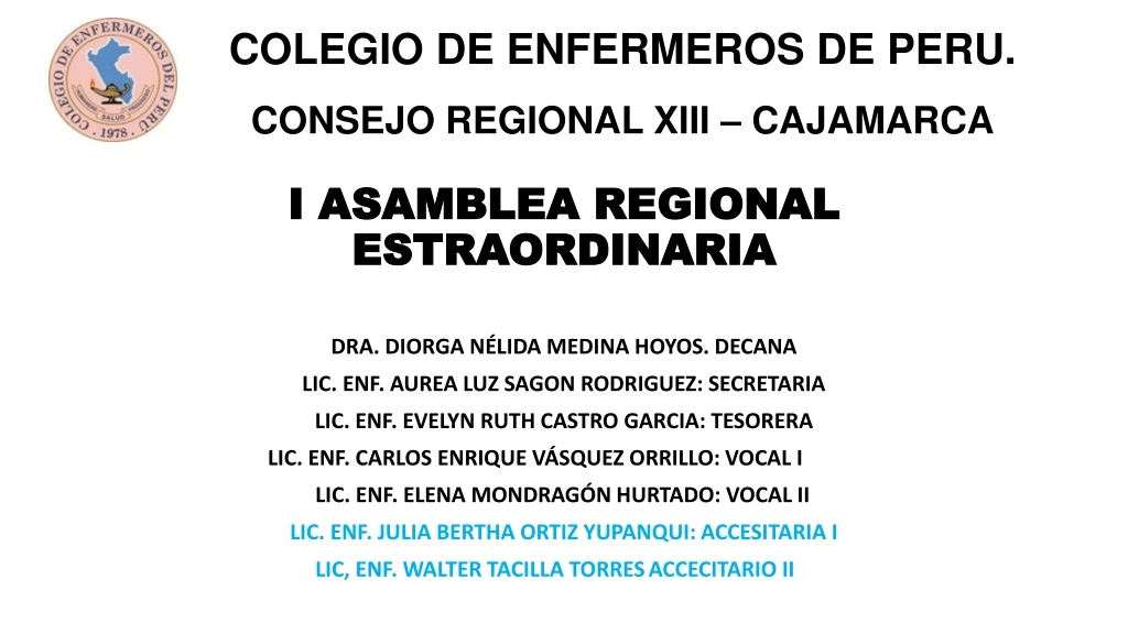 i asamblea regional estraordinaria