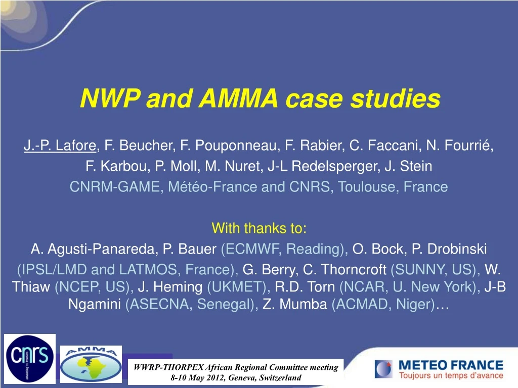 nwp and amma case studies