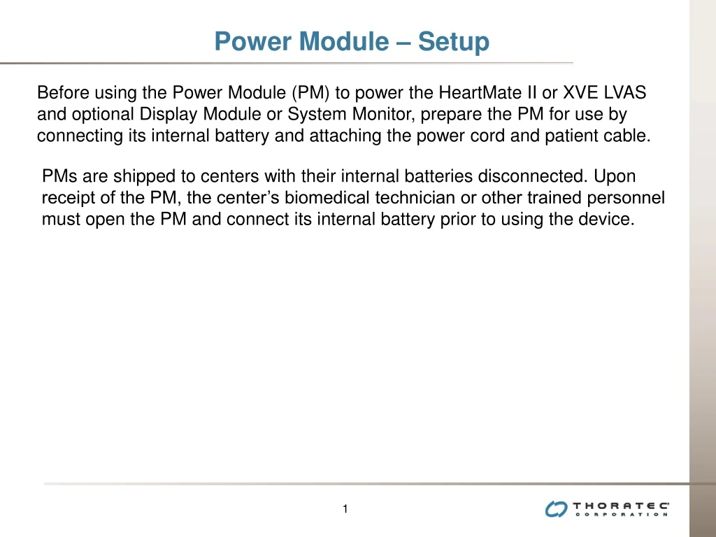 power module setup