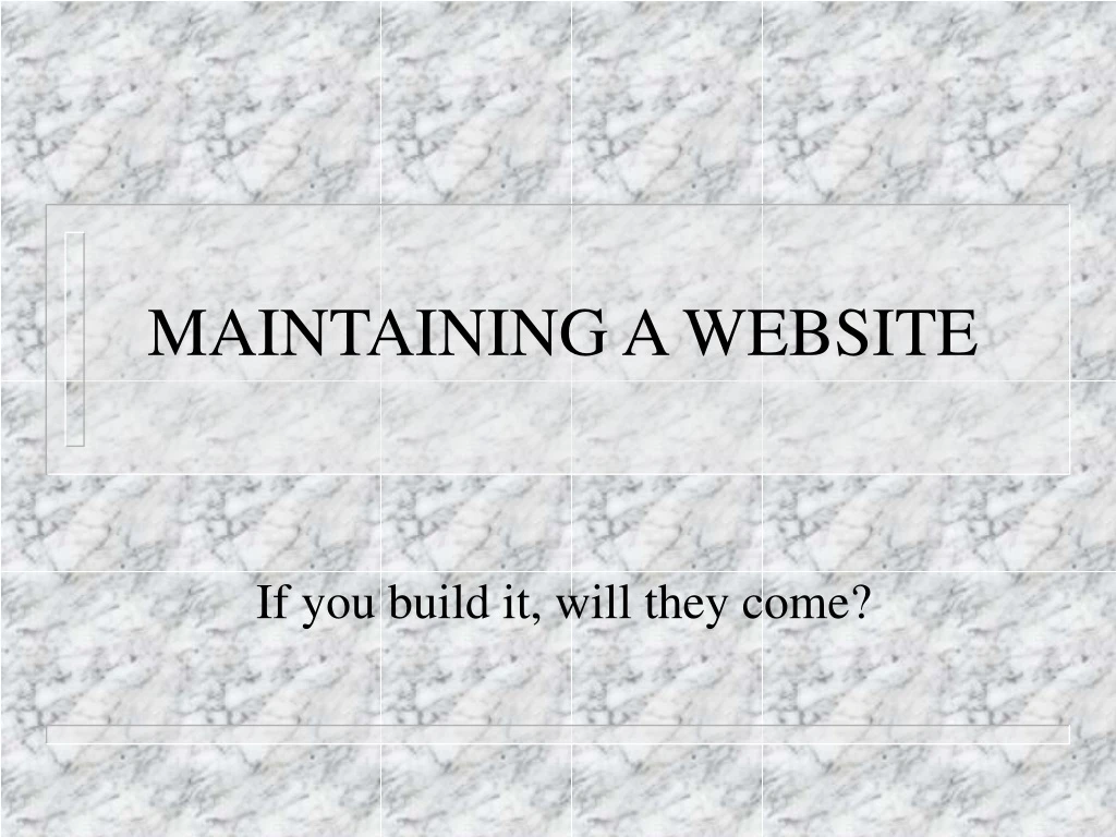 maintaining a website