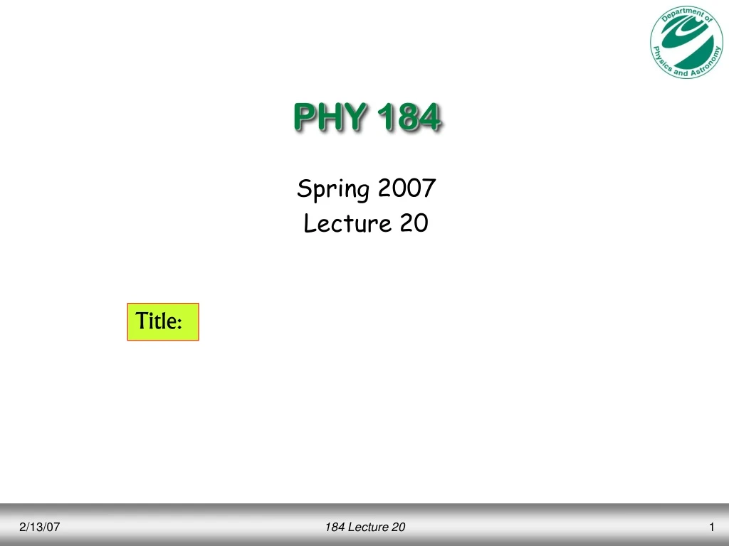 phy 184