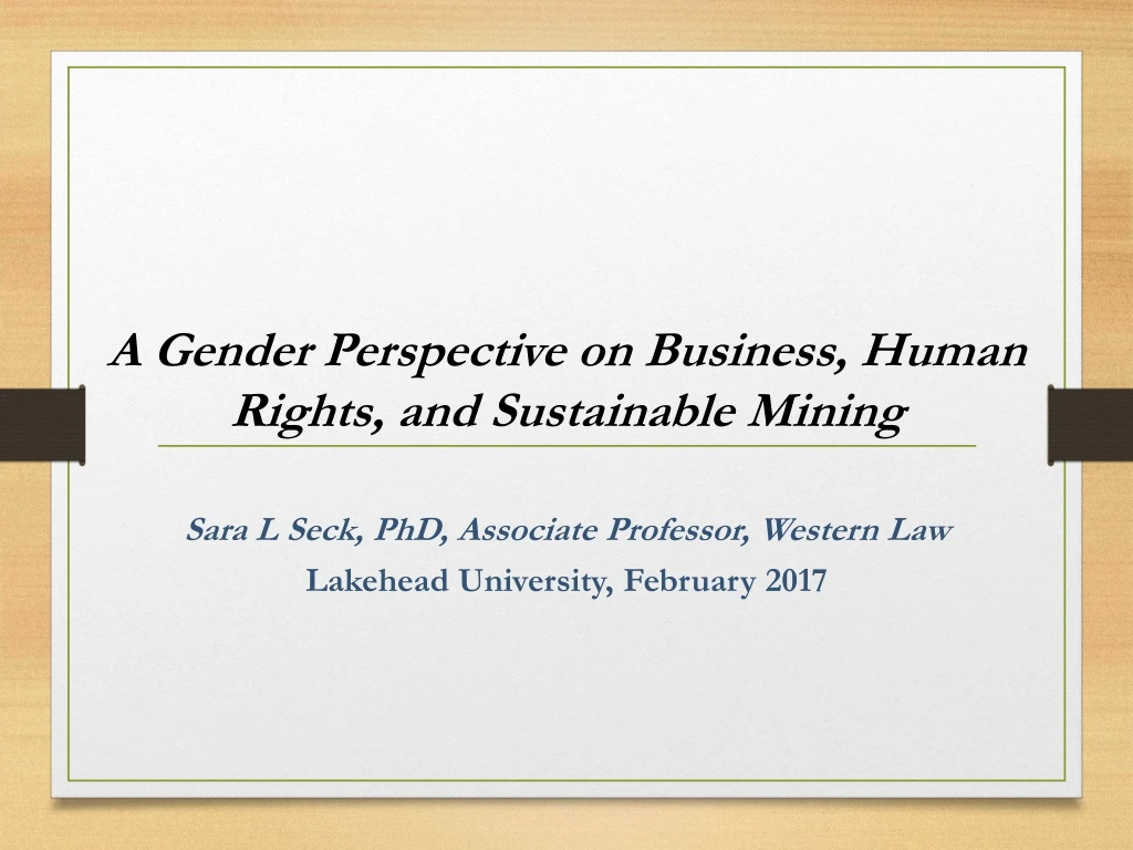 a gender perspective on business human rights and sustainable mining