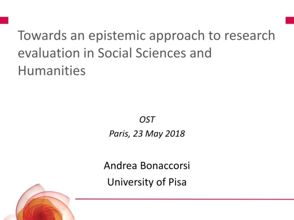 Towards  an  epistemic approach  to  research evaluation  in Social  Sciences  and  Humanities