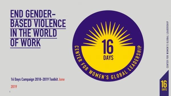 END GENDER-BASED VIOLENCE IN THE WORLD OF WORK