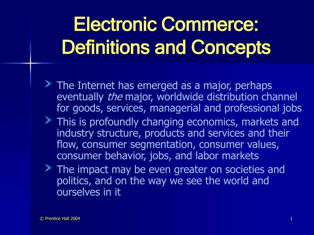 electronic commerce definitions and concepts