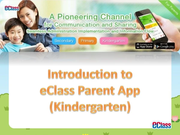 Introduction to  eClass  Parent App (Kindergarten)