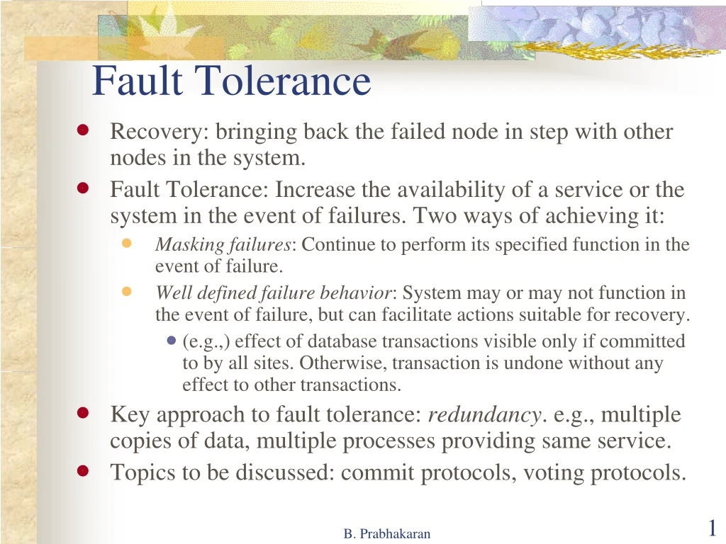 fault tolerance