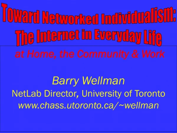 Toward Networked Individualism: The Internet in Everyday Life