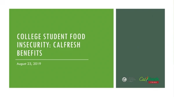 College student food insecurity: CalFresh benefits
