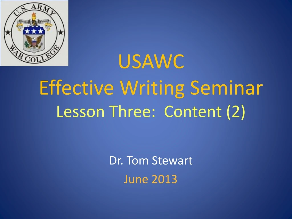 usawc effective writing seminar lesson three content 2