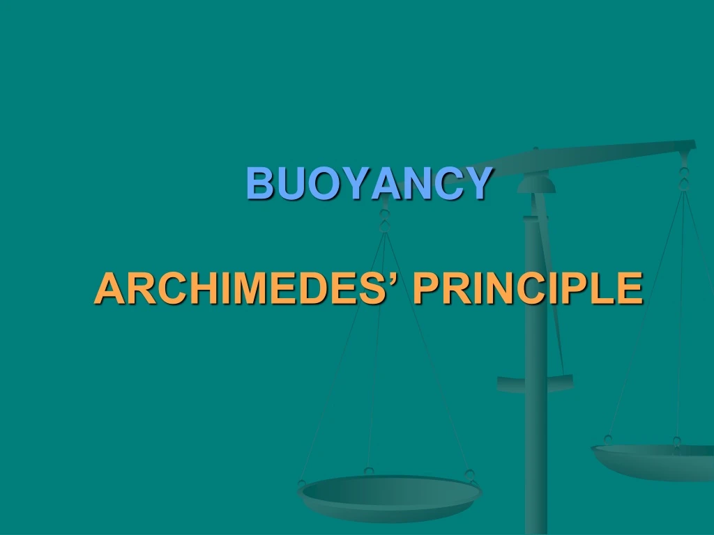 buoyancy archimedes principle